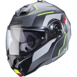 Caberg Duke Evo Move Klapphelm - Matt Grau/Schwarz/Neon-Gelb - S - Motorradhelm mit ECE 22.06 Zertifizierung, integriertem Bluetooth-System und kratzfestem Visier für sicheres Fahren und Kommunikation.