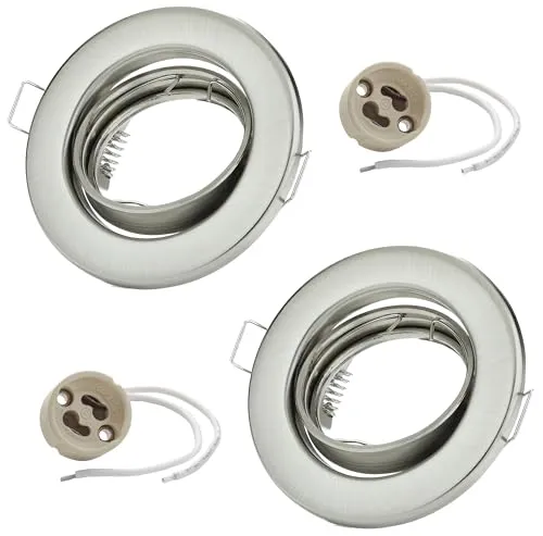 LED Einbaurahmen schwenkbar edelstahlfarben gebürstet inkl. GU10 Fassung