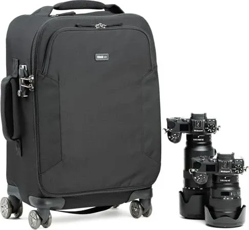 Think Tank Derby Roller V2.0 - Fototrolley für Objektive und Zubehör - Handgepäck-Trolley, der internationalen Bestimmungen entspricht, ideal für Fotografen mit Platz für zwei Kameras und praktischem schnellen Zugriff.