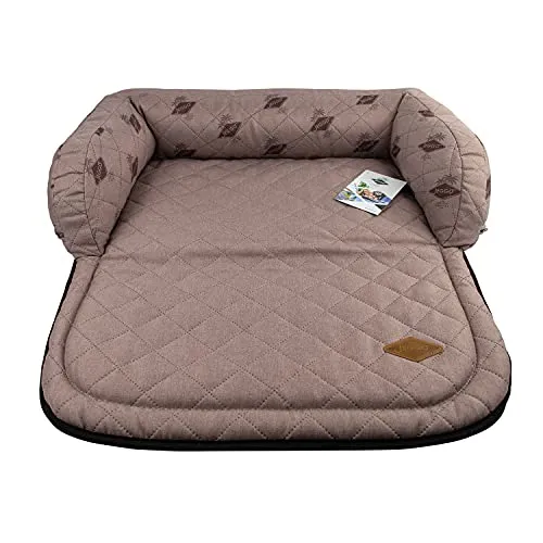 Produktbild JEGGO Hunde-Reisebett 'Saint Tropez', bequemer Liegeplatz für Hunde auf Reisen, pflegeleicht, schützt Auto oder Mobiliar vor Kratzern und Schmutz, Anti-Rutsch-Funktion, Made in EU (Small, Rosa)