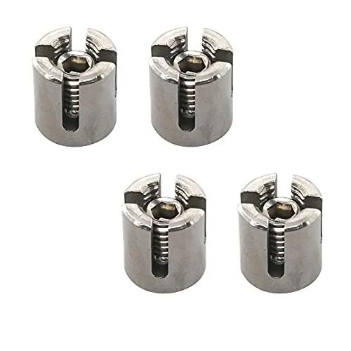 Zerniple Kreuzkabelschellen Drahtseil Kreuzklemme 316 Edelstahl (4 Stück, Silber)