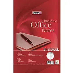 LANDRÉ Briefblock Business Rot Kariert Nicht perforiert DIN A4 20,8 x 5 x 30,2 cm 50 Blatt