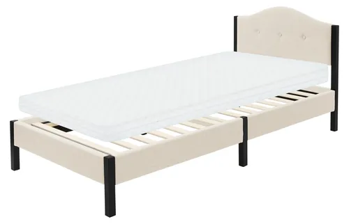 ML-Design Polsterbett 90x200cm Beige mit Matratze und Lattenrost