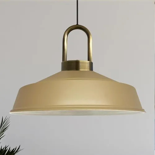 bamyum Asletl-Lock Hängelampe Ø40 cm - Industrielle Pendelleuchte aus Metall für Küche und Esszimmer, mit verstellbarem Kabel für individuelle Höhenanpassung und modernen Vintage-Stil.