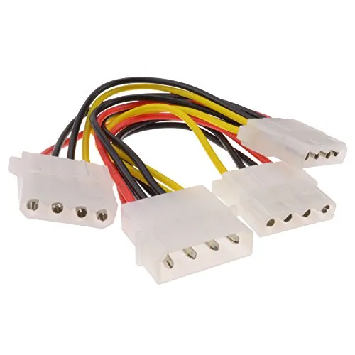 Intern PC 4 Polig Strom Kabelverteiler Y-Adapter 3 Wege Kabel LP4 Molex 1 Zum 3 Anschlusskabel 15 cm [3 Way]