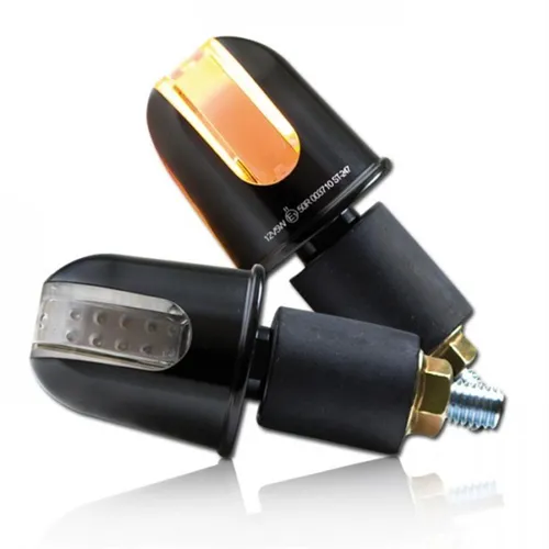 IBEX Blinker Lenkerenden LED Blinker Rondo E-geprüft - Motorradzubehör mit E-Prüfzeichen, ideal für sicheres Fahren und stylisches Design, passend für 7/8' und 1' Alu-Lenker.