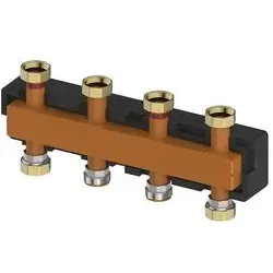 Meibes Verteilerbalken 66301.2 für Heizkreise bis 70 kW - Thermostate für bis zu 3 Heizkreise, max. Temperatur von 110°C und Druck von 6 bar, ideal für effiziente Heizsysteme.