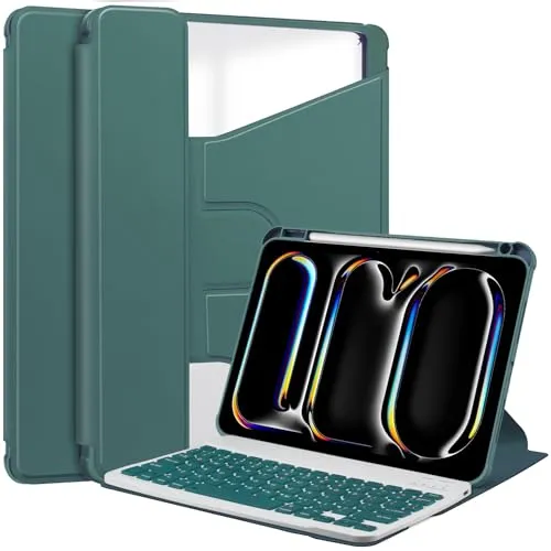 Lobwerk 3in1 Bluetooth Tastatur + Maus + Cover für Apple iPad Pro 11 2024 M4 5. Generation