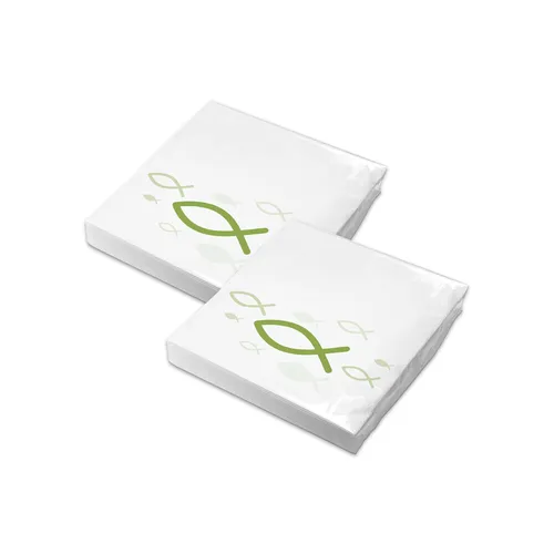 itenga Servietten Fisch Grün 30 x 30 cm 3lagig 40 Stück Kommunion Konfirmation
