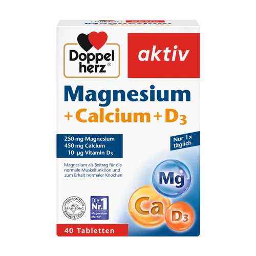 DOPPELHERZ Magnesium+Calcium+D3 Tabletten 40 St