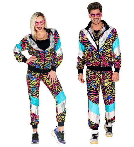 80er PARTY ANIMAL Trainingsanzug XL - Unisex-Kostüm für die perfekte 80er Jahre Party, bequem und stylisch für alle, die im Retro-Look glänzen möchten.