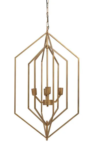 Dirk Davids Hängeleuchte ANASTASIA Ø53x93 cm in Gold - Elegante Hängeleuchte für Innenräume, ideal für moderne Wohnkonzepte. Der filigrane Rahmen in geometrischer Metalloptik bringt stilvolles Licht in Ihr Zuhause.