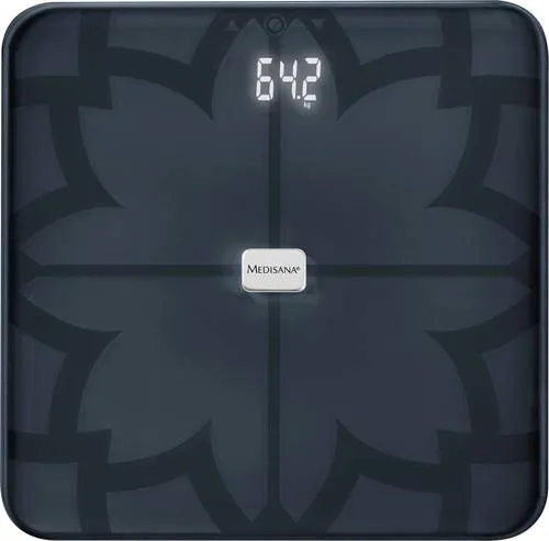Medisana BS 450sw Körperanalysewaage - Personenwaage mit Bluetooth, misst Gewicht, Körperfett, Wasser, Muskelanteil und Knochengewicht für eine umfassende Gesundheitsanalyse.