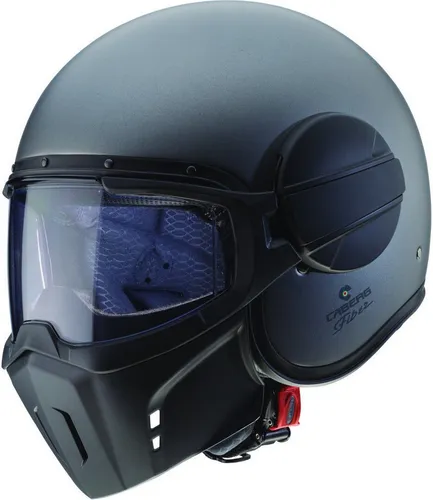 Caberg Ghost X Modularhelm - Matt-Grau - L - Motorradhelm mit innovativem Design und 4 Konfigurationen, inklusive kratzfestem Visier und abnehmbarer Maske für optimalen Schutz und Komfort.