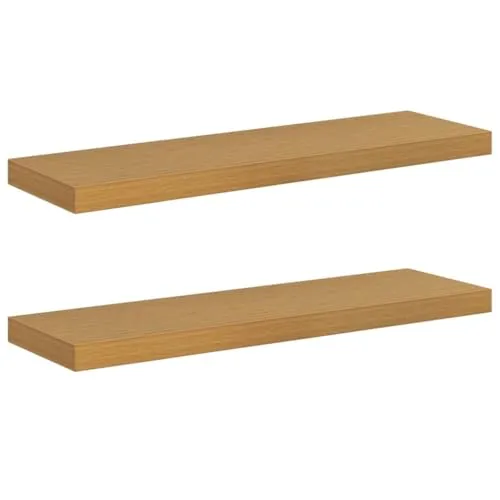 vidaXL Wandregal 2 pcs Beige 80 x 23,5 x 4 cm Holzwerkstoff, Stylishes Wohnzimmer, rechteckiges Wandregal, modernes Design für die Wohnorganisation, Robustes Innendekor, platzsparendes Regal