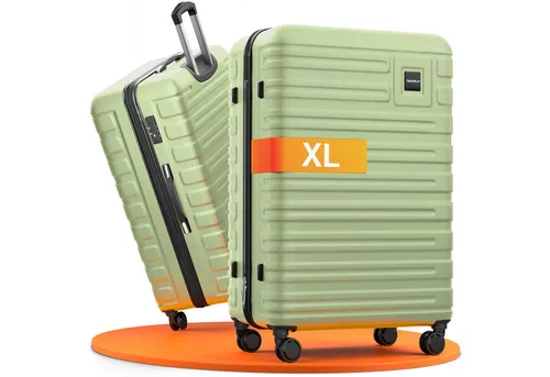 Travely Polycarbonat Koffer Groß 87cm XXL in grün von Travely