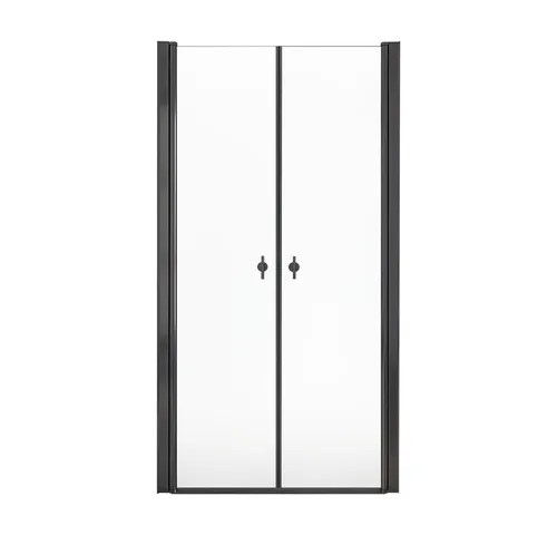 HOME DELUXE Duschabtrennung LAVEA - Klarglas Schwarz 80 x 195 cm - Duschabtrennungen mit 6 mm nanobeschichtetem Sicherheitsglas, inklusive Türknäufe und Hebe-Senkfunktion für müheloses Öffnen. Pflegeleicht und modern in Schwarz.