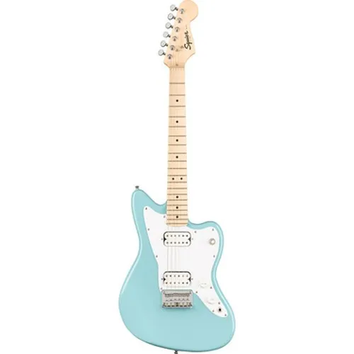 Squier Mini Jazzmaster MN DBL - E-Gitarre in Daphne Blue - E-Gitarre Squier Mini Jazzmaster mit Pappel-Korpus und geschraubtem Ahorn-Hals, ideal für Anfänger und kompakte Spielweise.