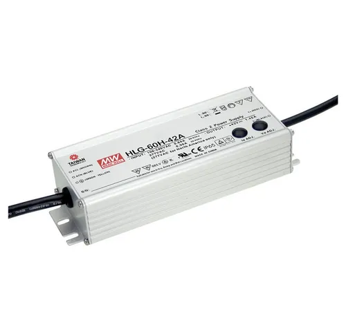Mean Well MW HLG-60H-48A LED-Treiber - Hochwertiger LED-Trafo mit Konstantspannung und Konstantstrom, ideal für zuverlässige Beleuchtungslösungen, IP65 Schutzklasse für den Einsatz im Freien.