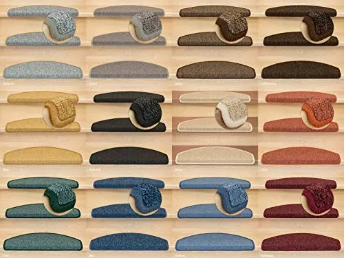 Stufenmatten Rambo New Halbrund SparSet - Grau - 15 Stück - Fußmatten für mehr Sicherheit und Komfort im Heim, ideal für Treppen und tierfreundlich. Einfach zu reinigen und langlebig.