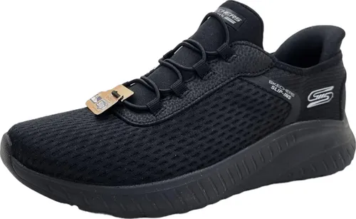 Skechers Damen BOBS Squad Chaos - Schwarzer Netzbesatz, 40 EU - Damen-Sneaker mit atmungsaktivem Netzbesatz und bequemer Gummisohle für optimalen Tragekomfort den ganzen Tag.