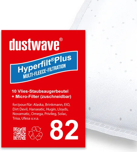 Sparpack - 10 Staubsaugerbeutel passend für Profimaster - 2001 » 2011 Bodenstaubsauger von dustwave® Markenstaubbeutel Germany + inkl. Microfilter