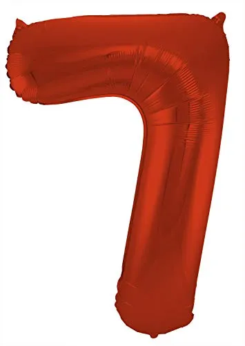 Folat 65987 - Folienballon Zahl 7 - Rot ca. 86 cm