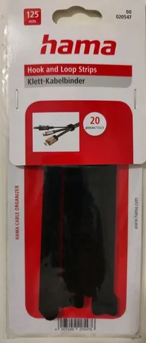Hama Cable Organizer Klett-Kabelbinder 20Stk. 125mm Schwarz