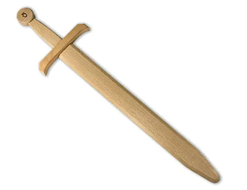 BestSaller 1108 Holzschwert Edler Ritter, Buche, massiv, ungeölt, 61cm, Natur (1 Stück)