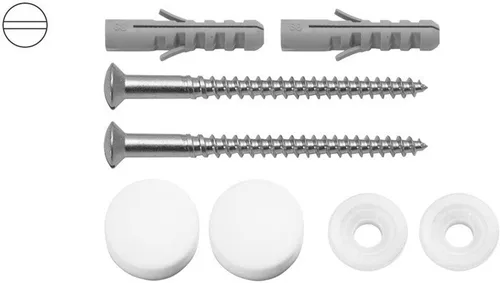 WC-Befestigung 6,0 x 70 mm Set Kappen Farbe weiss