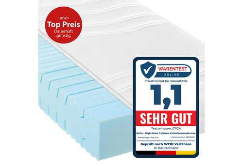 Produktbild BeCo High Relax Kaltschaummatratze 80x200 cm, Härtegrad H4