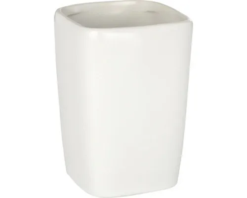 Zahnputzbecher Wenko Faro weiß glänzend