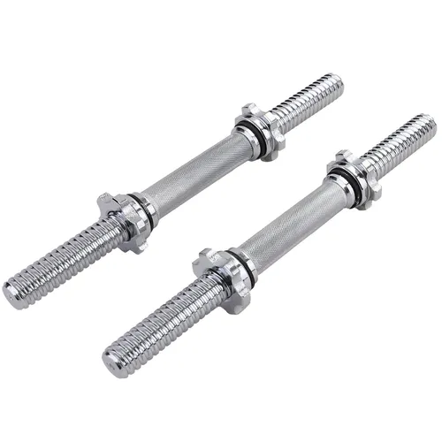 2x 42cm Kurzhantelstangen mit gerändeltem Griff - Langhanteln & Hantelstangen, ideal für sicheres Krafttraining mit rutschfestem Griff für optimalen Halt und Kontrolle.