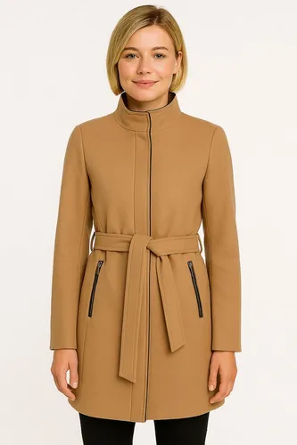 Vero Moda Kurzmantel VMBLASSJESSY AW WOOL JACKET GA LCS mit Wollanteil und Lederimitat Details