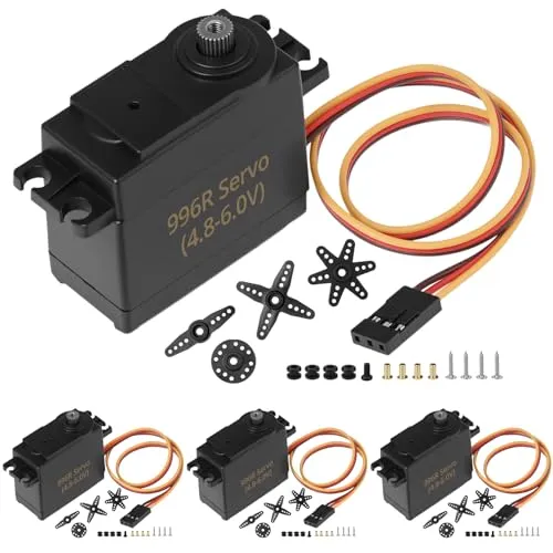 QWORK® 4 Stück RC Digital Servo mit Metallgetriebe, Hoch Geschwindigkeit Drehmoment, 180° RC Servo für Hubschrauber-Robotersteuerungen