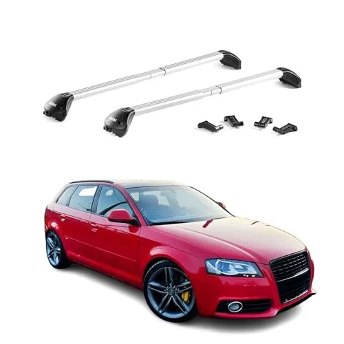 Dachträger für Audi A3 Sportback 8P 8V 8Y 2004-2025 - Hochwertiger Aluminium-Dachträger, TÜV-zertifiziert und ideal für vielseitige Nutzung. Perfekt für Fahrradträger, Ski- und Dachkoffer, einfach zu installieren und sicher.