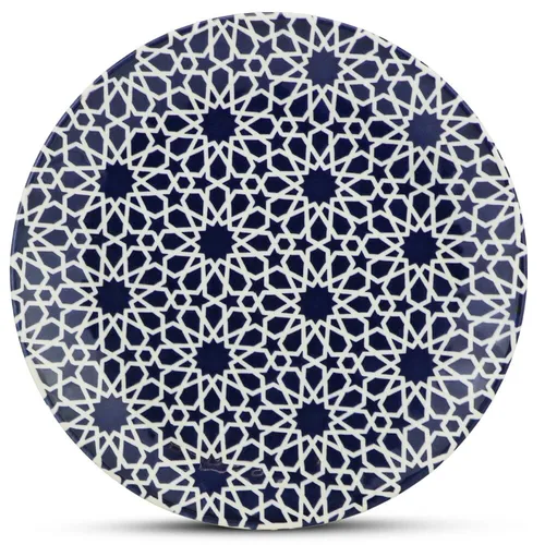 Orientalischer Porzellan-Teller rund Ø 27cm Blau-Weiß Speise-Essteller