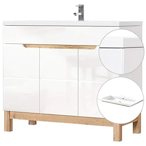 Lomadox Badmöbel Waschtisch Set 100cm