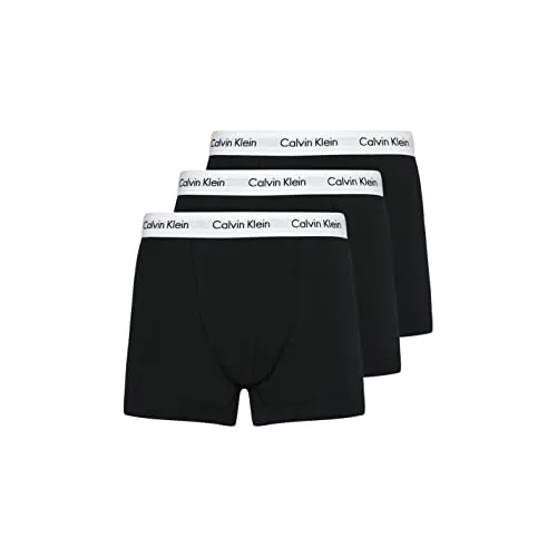 Calvin Klein Herren Boxershorts Low Rise TRUNK, 3er Pack U2664G - Retroshorts für Herren im praktischen 3er Pack, aus hochwertigem Baumwollstretch für optimalen Tragekomfort und mit dem ikonischen Calvin Klein Logo im Bund.