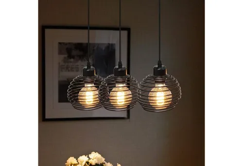 ZMH Pendelleuchte 3 Flammig Vintage Schwarz - Hängeleuchte im Vintagestil mit 3 Flammen, ideal für Esszimmer. Hochwertiges Design aus Metall, LED wechselbar und perfekt für eine stilvolle Beleuchtung.