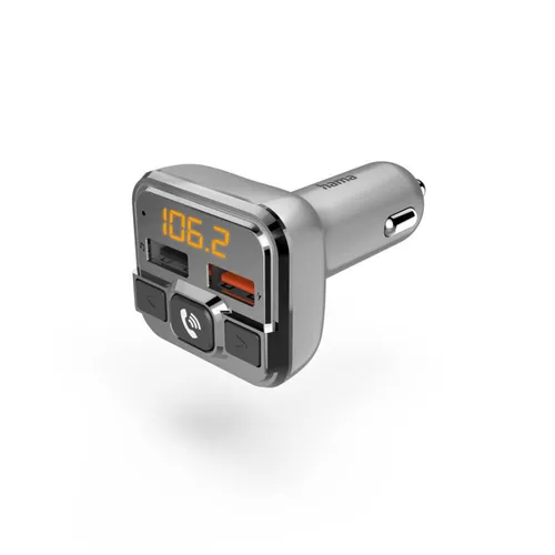 HAMA Bluetooth FM-Transmitter für Autoradio - Freisprecheinrichtung mit 2x USB-Port, Musikstreaming und Qualcomm Quick Charge 3.0 für schnelles Laden
