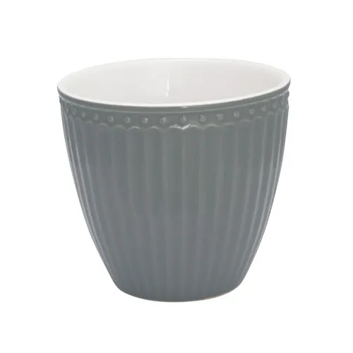 GreenGate Latte Cup Becher Tasse Alice stone grey Steingut Vintage Landhausstil