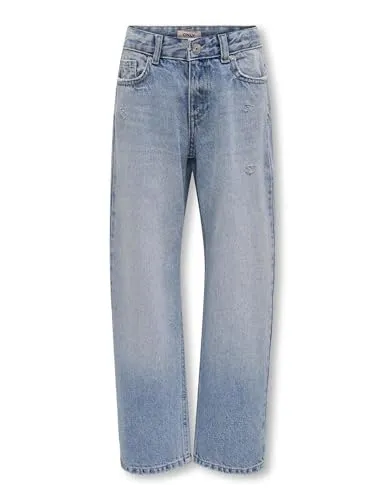 KIDS ONLY Damen Kogella Mw Wide Tai518 DNM Noos - Light Blue Denim - Mädchenmode, stilvolle Jeans für große Kinder, mit Gürtelschlaufen und bequemer mittlerer Taille für optimalen Tragekomfort.