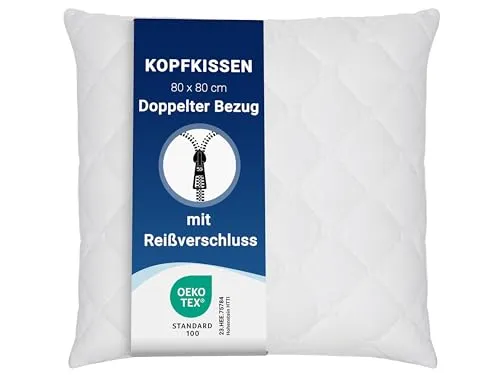 Produktbild ZOLLNER Kopfkissen 80x80 cm – Hotelqualität aus hochwertigem Mischgewebe