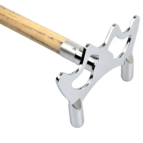 Winsport Queuebrücke, Profi Spielhilfe Chrom flach für Billard und Snooker, Aufsatz mit Gleitmulden zur präzisen Stellung des Queues, Alugewinde zum Aufschrauben auf Brückenqueue