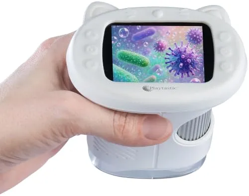 Playtastic Kindermikroskop: Digitales Akku-Kinder-Mikroskop, Display, Kamera, 1.000x Vergrößerung (Handmikroskop, Digitalmikroskop)