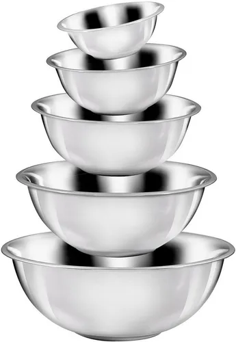 KING Edelstahl Schüsselset 5-tlg. stapelbar in silber von King