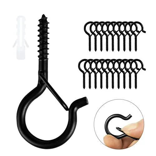 Ruikdly 30 Stücke Schraubhaken Schwarz
