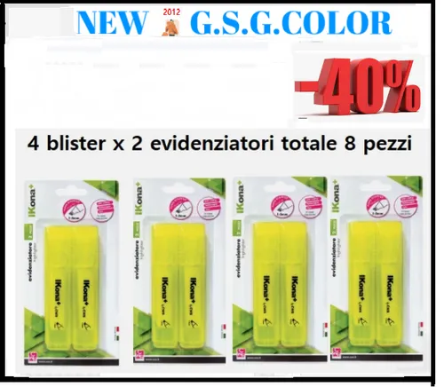 Kreidemarker IN Blister 2 Stück Cad Gelb Fluo für 4 Blister Total 8 Stück