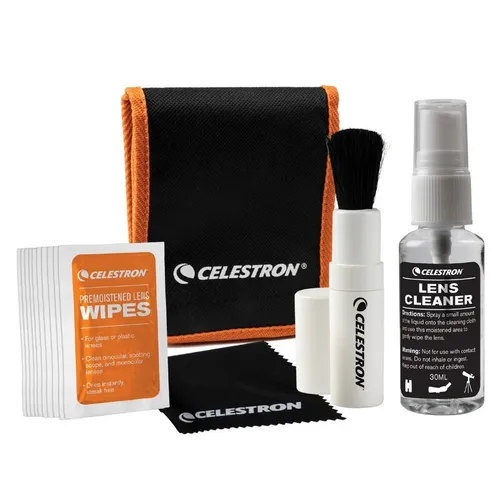Celestron Professionelles Linsenreinigungsset - Effektives Reinigungsset für hochwertige Optiken, ideal für die Pflege von Linsen und Kameras. Schützt vor Staub und Schmutz für klare Sicht.